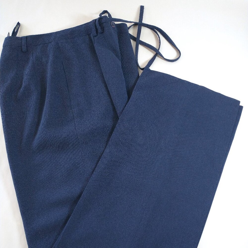 Kasper & Company Navy Blue Dress Pants with Accent Bow Tie Size 4